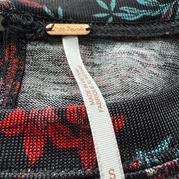 Free People Dark Floral Ruffle Blouse - Picture 6 of 8